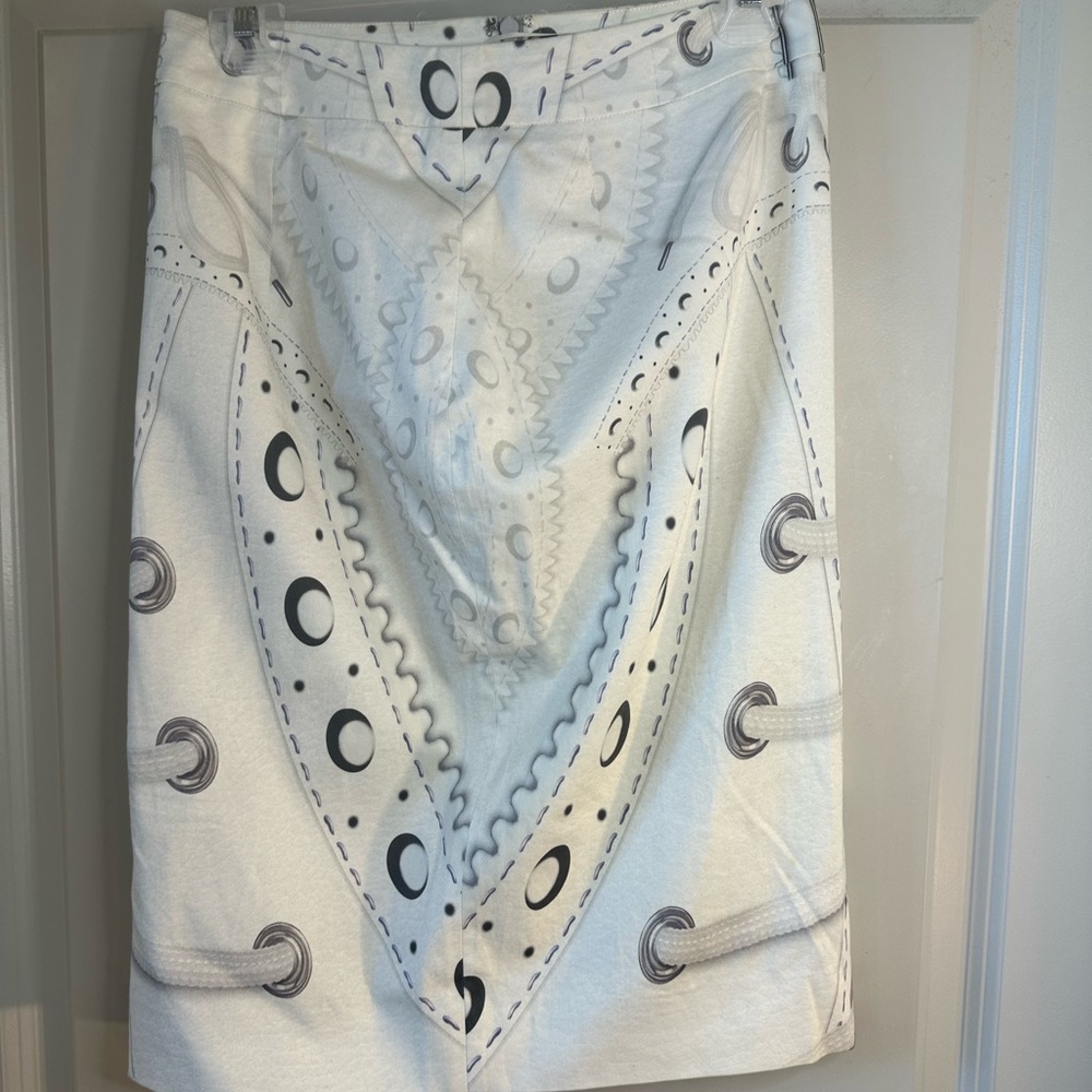 MARY KATRANTZOU Designer Cream & Black Skirt, size 4